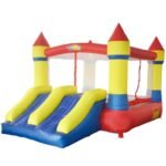 Yard Pvc Inflatable Trampolines Bouncy Castle Children Safe Smooth With Blower Dual Slides Bounce House