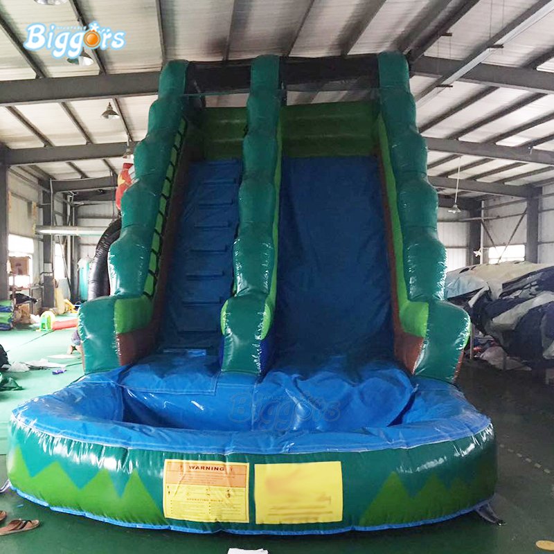 Commercial Grade Large Inflatable Water Slide Green Tobogan Inflatable Pool For Backyard Amusement - 3