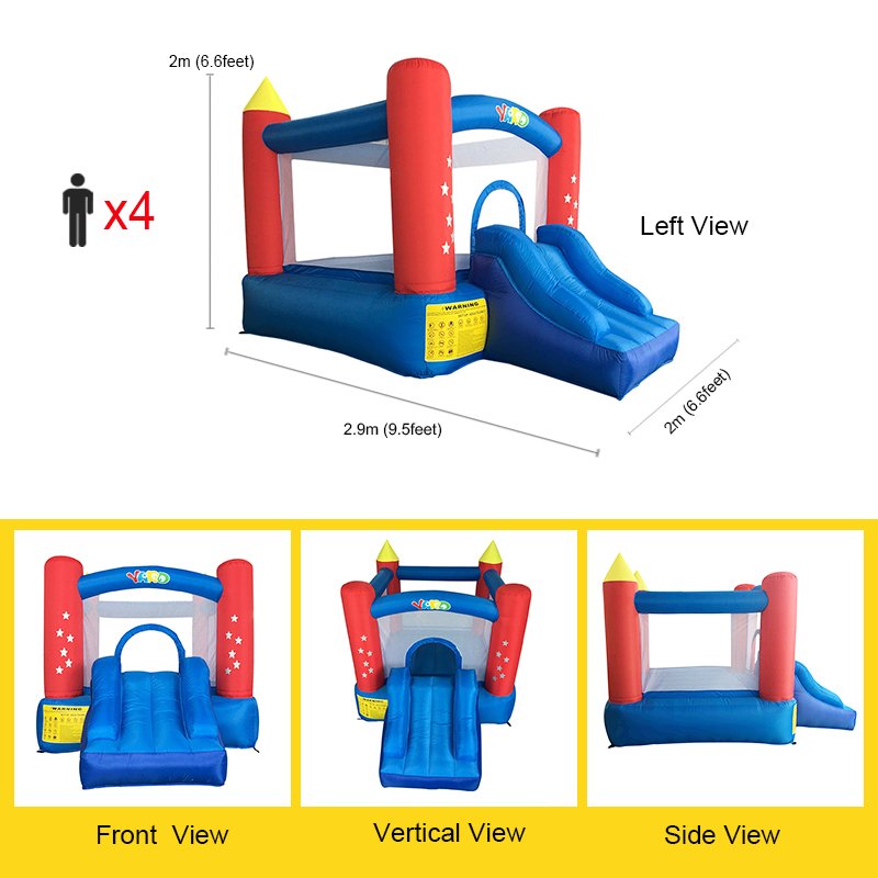 Inflatable Bouncy Castle With Slide Blower Kids Indooroutdoor Jumping Trampoline Bounce House - 1