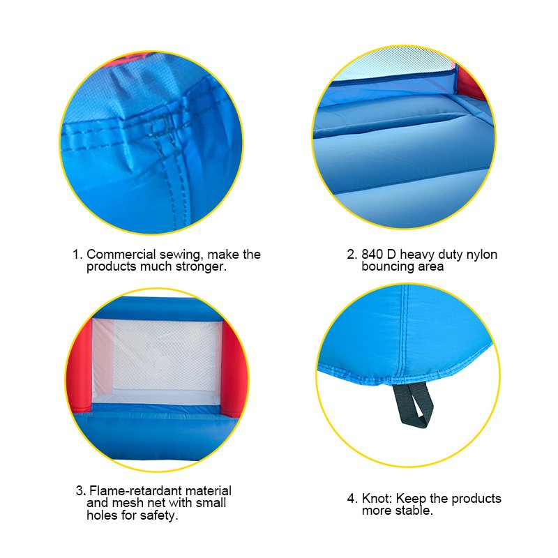 Inflatable Bouncy Castle With Slide Blower Kids Indooroutdoor Jumping Trampoline Bounce House - 6