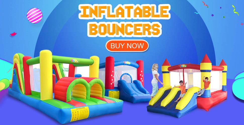 Kids Inflatable Bouncer Trampoline Outdoor Yard Castle With Slide Jumping Bounce House For Childrens Party Express - 1