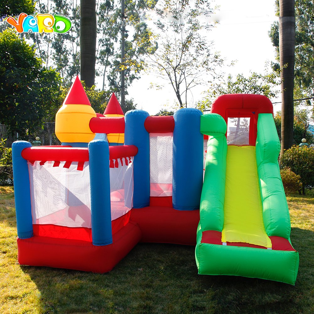 Inflatable Bounce House Kids Trampoline Castle With Slide Outdoor Backyard Playground Fun - 3