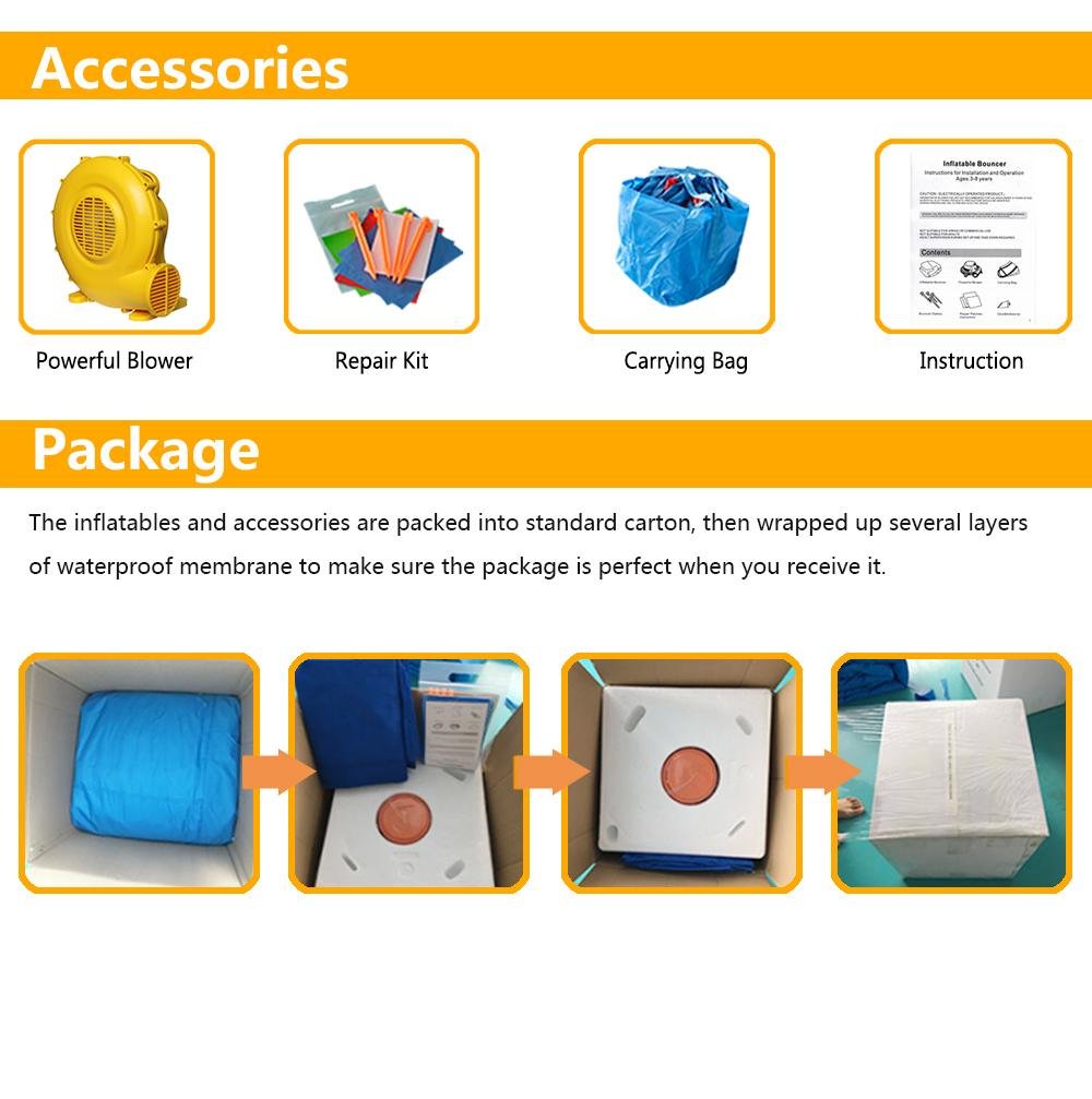 Large Inflatable Outdoor Bouncer Trampoline 4x38x25m With Obstacle Slide Durable Pvc Oxford Perfect Christmas Gift Express - 4