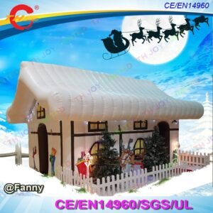 Christmas Decoration Inflatable Grotto 4x3m Santa Claus House Tent To Door - 2
