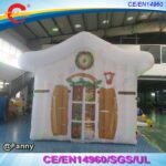 To Door Inflatable Grotto Merry Christmas Santa Tent Xmas Cabin House - 3