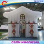 To Door Inflatable Grotto Merry Christmas Santa Tent Xmas Cabin House - 2