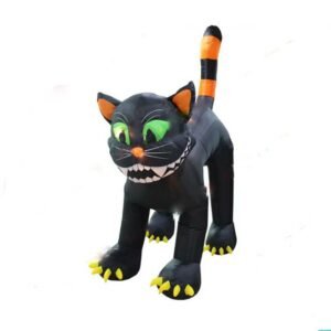 To Door 20ft 6m Cat Giant Halloween Inflatable Black For Outdoor Party Decoration