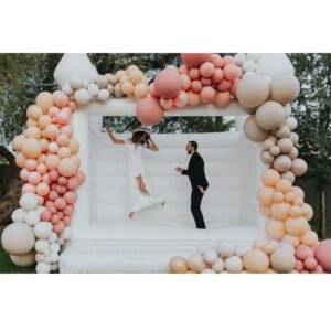 Outdoor Inflatable Wedding Jumper Bouncer White Party Castle House 4x4m-13x13ft - 1