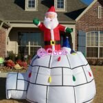 To Door Giant Inflatable Santa Igloo Customized Christmas Decoration