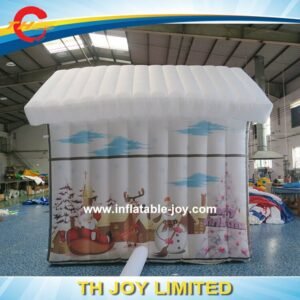 To Door Inflatable Christmas House Santa Grotto Tent Decoration With Full Printing - 2