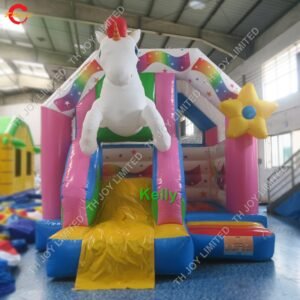Air Horse Inflatable Bouncer Castle With Slide For Beautiful Bouncy Jumping House Kids - 2