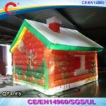 4x3x3h Christmas Decorations Led Lights Inflatable Santa Claus House Tent Grotto - 2