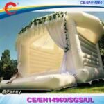 White Inflatable Wedding Bouncer Bounce House Jumping Castle Bed Bouncy - 3