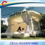 White Inflatable Wedding Jumper Bouncer Castle Jumping Bed Bouncy Bounce House - 3