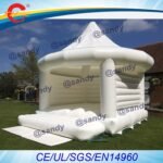 White Inflatable Wedding Jumper Bouncer Castle Jumping Bed Bouncy Bounce House - 4