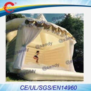 White Inflatable Wedding Jumper Bouncer Castle Jumping Bed Bouncy Bounce House - 2