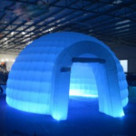 Portable White Inflatable Dome Tent With Color Changing Led Lighted Igloo For Trade Show Exhibition