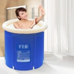Bath Barrel Adult Home Folding Inflatable Bathtub Thickening Plastic Spa Bucket Portable Household Bathroom