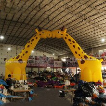 Promotional Toy 13x7mh Inflatable Giraffe Arch Way Air Blow Animal Zoo Entrance Arches Decoration Made To Order
