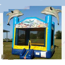 4x4m Commercial Inflatable Dolphin Toddler Bounce Bouncing House For To Door