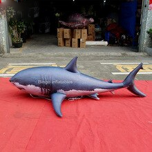 Strong Material Pvc 2 5m Length Inflatable Shark Model Aerated Bespoke Ocean Theme Air Sealed Decoration Toy