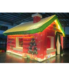 Design Large Led Lights Christmas Decorations Inflatable House Santa Claus Tent Grotto