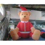 Outdoor Airblown 5m 17ft Giant Inflatable Christmas Teddy Bear With Santa Hat For Decoration