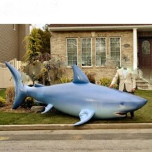 Lifelike Large Inflatable Shark Whale Animal Model For Ocean Event Decoration