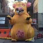 Custom Yellow Advertising Inflatable Mouse Replica Rat Model Balloon