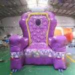 To Door Custom Advertising Giant Inflatable King Throne Pvc Chair For