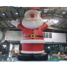Door 6m 20ft High Giant Inflatable Santa Claus Cartoon For Christmas Decoration Air Balloon