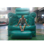 Green Color Inflatable Throne Chair For Children Party Events Photo Shooting Giant