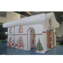 To Door Inflatable Grotto Merry Christmas Santa Tent Xmas Cabin House
