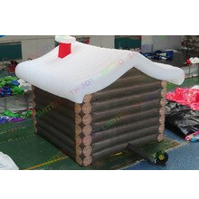 To Door Christmas Decoration Inflatable House 5x5m Giant Santa Grotto Tent