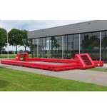 Door 12x6m Custom Red Inflatable Football Field Sport Arena For Carnival Soccer