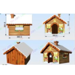 To Door Design Inflatable Christmas House Wooden Printing Santa Grotto Cabin