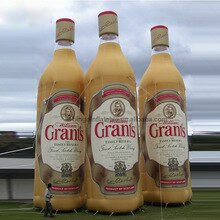 Customized 10m Tall Inflatable Bottle Toys For Advertising Yellow Beer Decorated