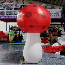 2mh Inflatable Cartoon Mushroom Model With Led Lighting For Amusement Park Decoration Fancy Design Toy