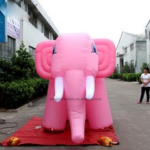 Custom Made 3m Length Inflatable Pink Elephant Big For Animal Exhibition