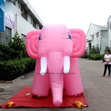 Custom Made 3m Length Inflatable Pink Elephant Big For Animal Exhibition