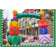 6m 20ft Inflatable Gift Boxes Arch For Christmas Events Decoration Outdoor Archway Large Merry With Blower