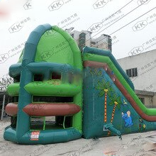 The Child Fun City Inflatable Dry Slide Jump Bed Combination