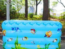 Children Inflatable Paddling Pools Cartoon Rectangle Tropical Fish Swimming Pool Baby Sea Ball G2031