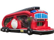 Innovative Artistic Design Fire Truck Inflatable Trampoline