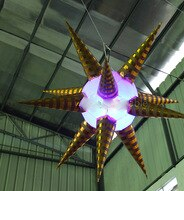 4ft 1 2m Hanging Inflatable Meteor Hammer Shape Led Balloon Unique For Party N Nightclub - Toys