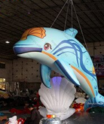Personalized 5 Meters Length Giant Inflatable Dolphin Pvc Material Vivid Air Sealed For Decoration Toys