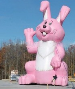 Customized Attractive Pink Inflatable Easter Bunny Large Cartoon Characters For Events Decoration