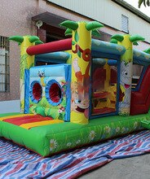 Customization Of Green Jungle Park Amusement Inflatable Castle