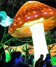 5m 16fth Outdoor Led Lighting Giant Inflatable Mushroom For Event Music Festival Stage Decoration