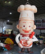 Personalized 3 5m High Hanging Inflatable Chef Cartoon Character 11 5 Feet Giant Toy